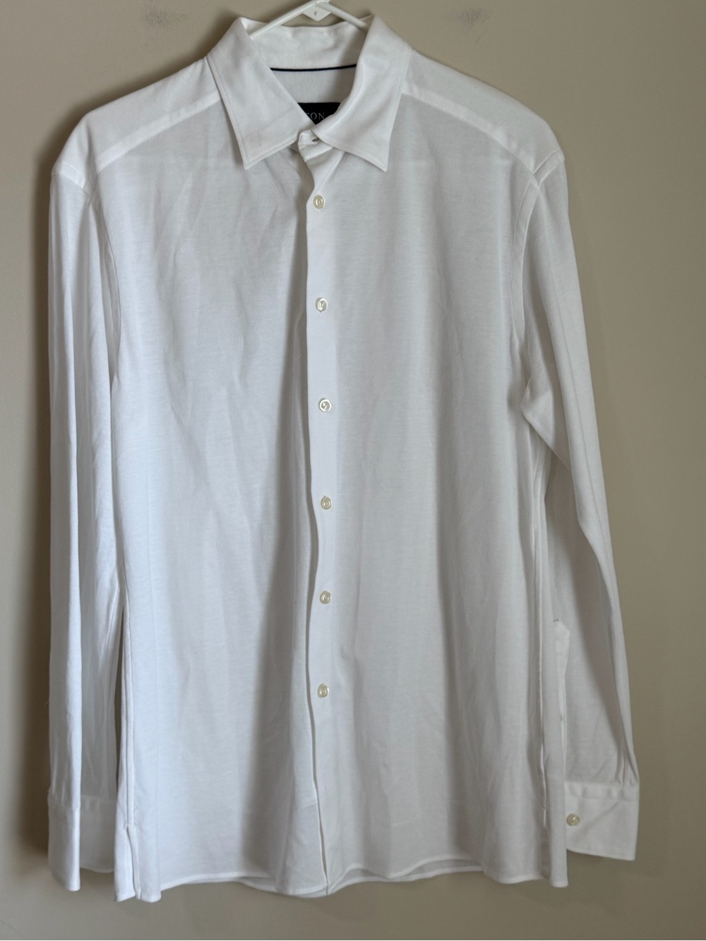ETON Men's Polo Shirt Size Large White Long Sleeve Preppy Cotton White